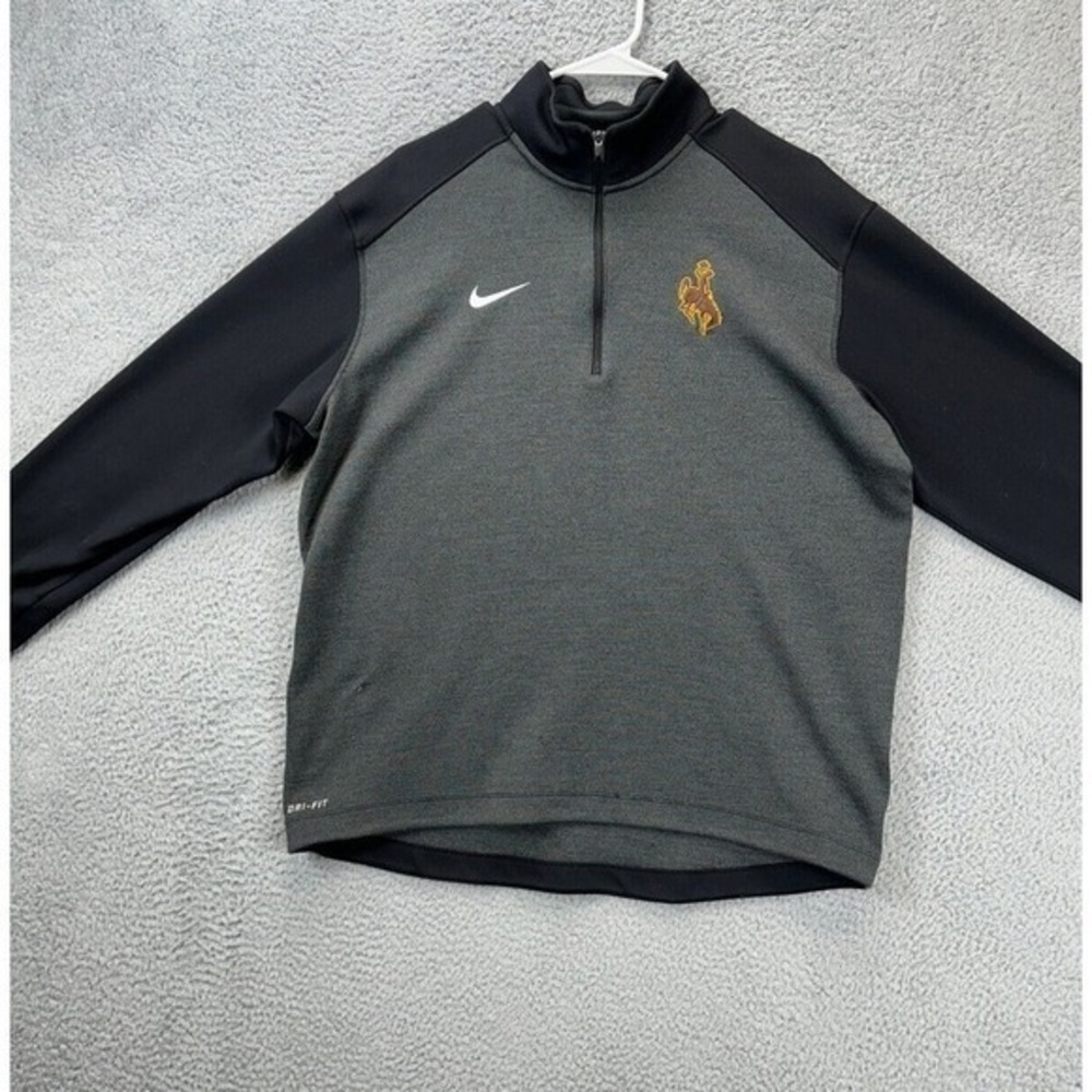 Nike Shirt Adult Large Dri-Fit Grey Colorblock Quarter Zip Pullover Athletic Men